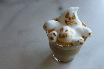 halloween ghost latte art coffee milk foam