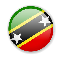 Saint Kitts and Nevis flag. Round bright Icon on a white background