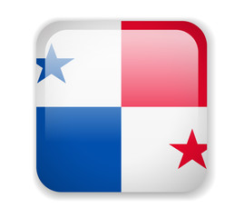 Panama flag. Square bright Icon on a white background