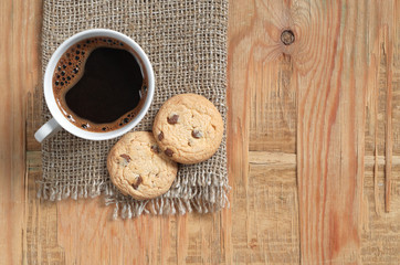 Coffee and chocolate chip cookies
