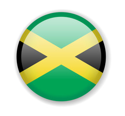 Jamaica flag. Round bright Icon on a white background