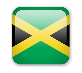 Jamaica flag. Square bright Icon on a white background