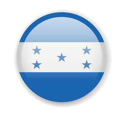 Honduras flag. Round bright Icon on a white background