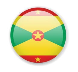 Grenada flag. Round bright Icon on a white background