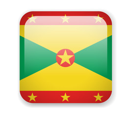 Grenada flag. Square bright Icon on a white background