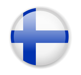 Finland flag. Round bright Icon on a white background