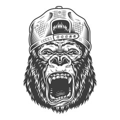 Angry gorilla in monochrome style © DGIM studio