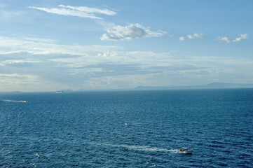 Panoramic sea view from Sorrento, Italy Travel destination