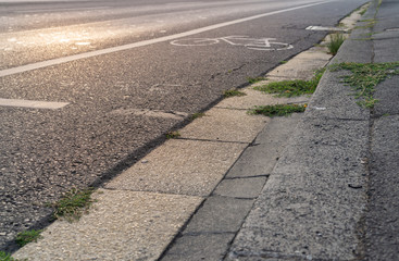 Cycle path along the road