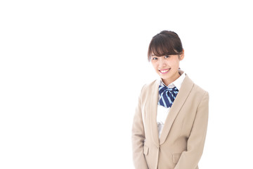 制服を着た笑顔の学生