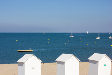 Traditional bathing cabins, Ile de Re, France