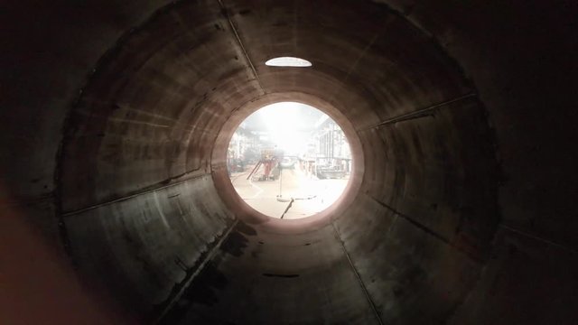 pipe metal texture inside going through