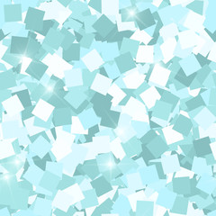 Glitter seamless texture. Adorable mint particles. Endless pattern made of sparkling squares. Classi