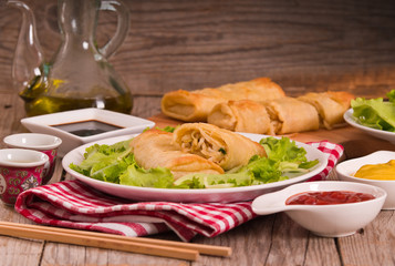 Spring rolls. 