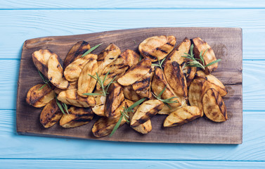 Homemade grilled potatoes with rosemary