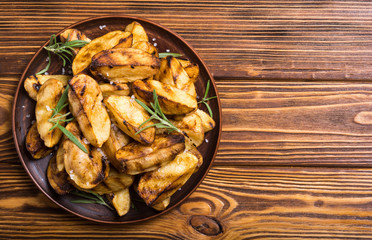 Homemade grilled potatoes with rosemary