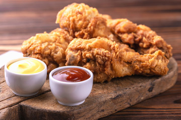 Crispy chicken legs. Fast and junk food