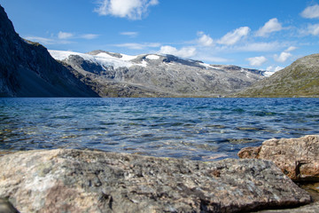 Lake and glacier in Norway