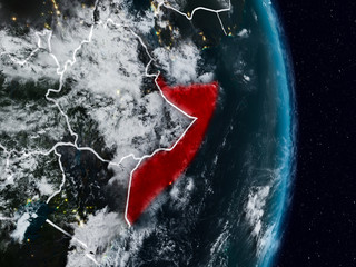 Somalia from space at night