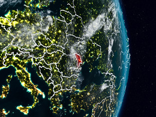 Moldova from space at night