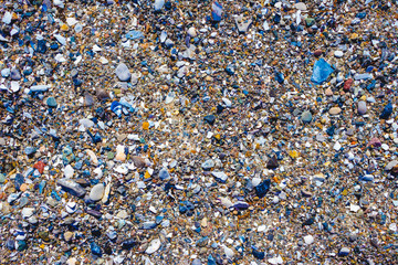 Rocky ocean floor with countless small colorful rocks