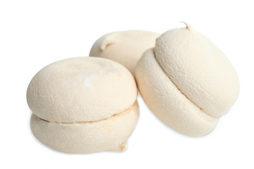 Fototapeta na wymiar White marshmallows with taste of latte