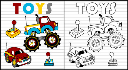 Coloring book vector with kids toys cartoon © Bhonard21