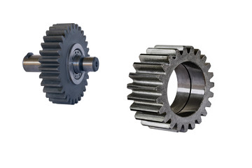 gear and gear assembly with bearing and shaft close-up