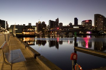 Melbourne Docklands, Yarra River, trees, 
