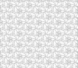 Floral vector light grey ornament. Seamless abstract classic background with flowers. Pattern with repeating floral elements. Ornament for fabric, wallpaper and packaging