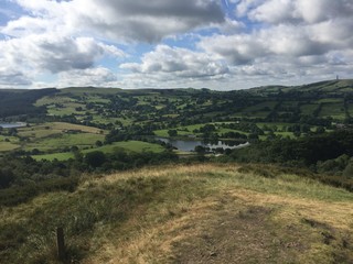 Fototapeta na wymiar Countryside view over teggs nose country park in the peak district uk 