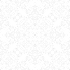 Orient vector classic light grey pattern. Seamless abstract background with vintage elements. Orient background. Ornament for wallpaper and packaging