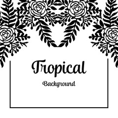 Tropical background with floral style vector illustration