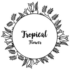 Tropical flower design hand draw vector illustration