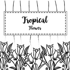 Tropical flower design hand draw vector illustration