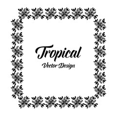 Card for tropical vector design with floral illustration collection