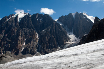 Glacier Grand Aktru in the Altai Mountains
