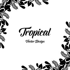 Card for tropical vector design with floral illustration collection