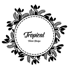Card for tropical vector design with floral illustration collection