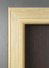 Detail of wooden door isolated on white