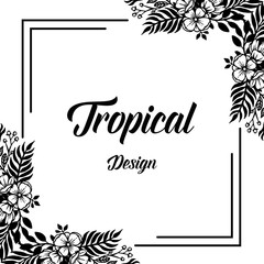 Floral frame for tropical theme vector illustration