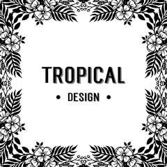 Floral frame for tropical theme vector illustration