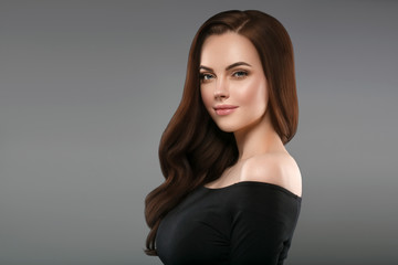 Beautiful hair woman brunette long hair beauty hairstyle female portrait healthy skin