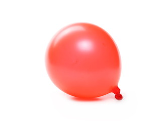 Round, inflated balloon isolated on white background