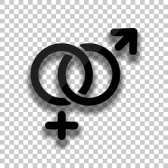 gender symbol. linear symbol. simple men and women icon. Black g