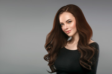 Beautiful hair woman brunette long hair beauty hairstyle female portrait healthy skin