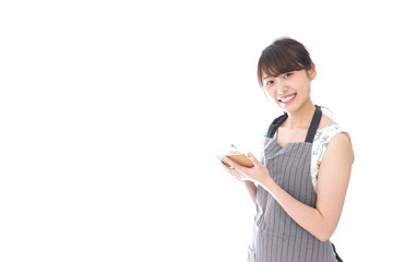 注文を取るカフェスタッフ