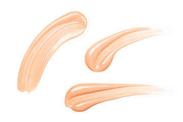 Three smears of foundation