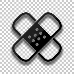 Band aid icon. Plaster sign. Couple of patches. Simple linear ic