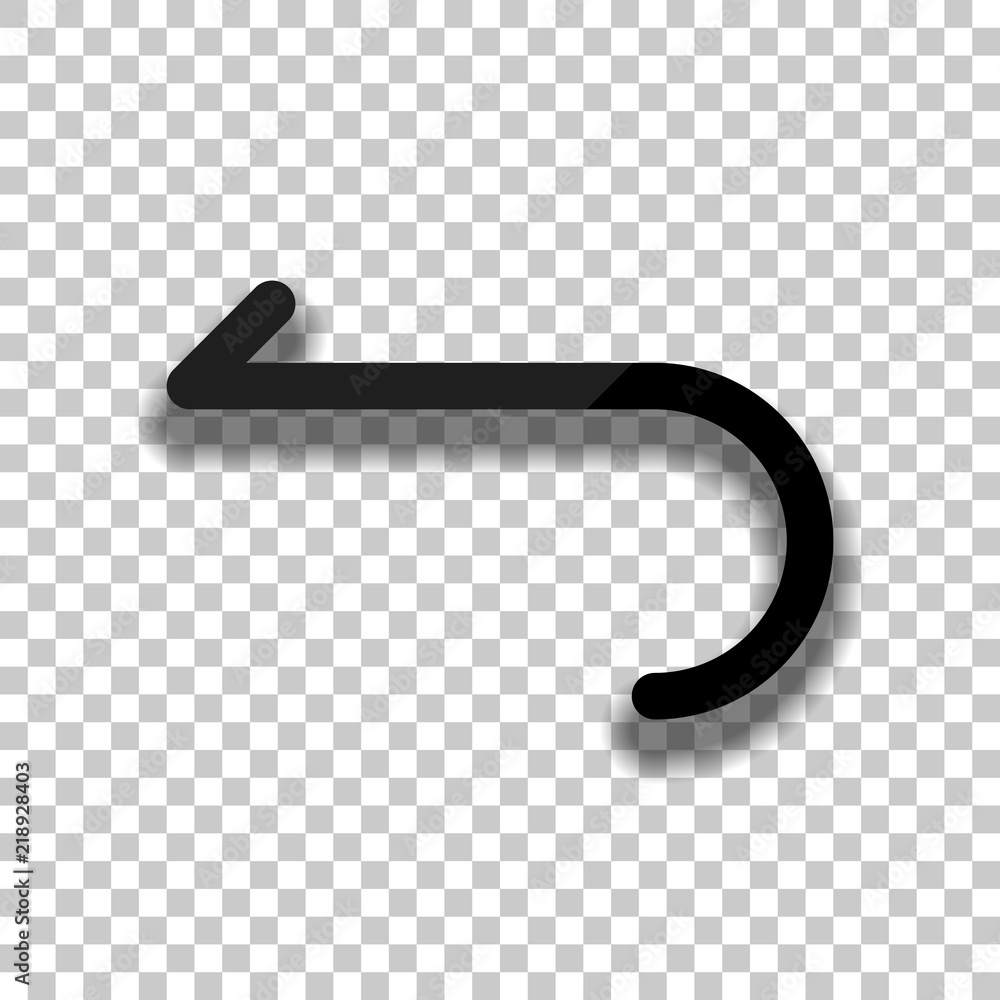 Poster simple arrow, backward. navigation icon. linear symbol with thin